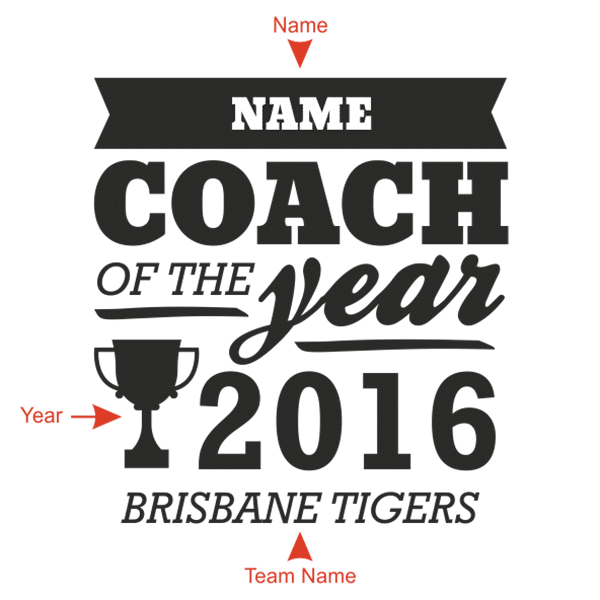 Personalised 'Coach of the year' Beer Mug FREE SHIPPING within Australia
